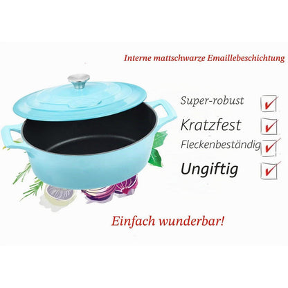 Gusseisen Bräter 33cm oval, emailliert & Induktionsgeeignet