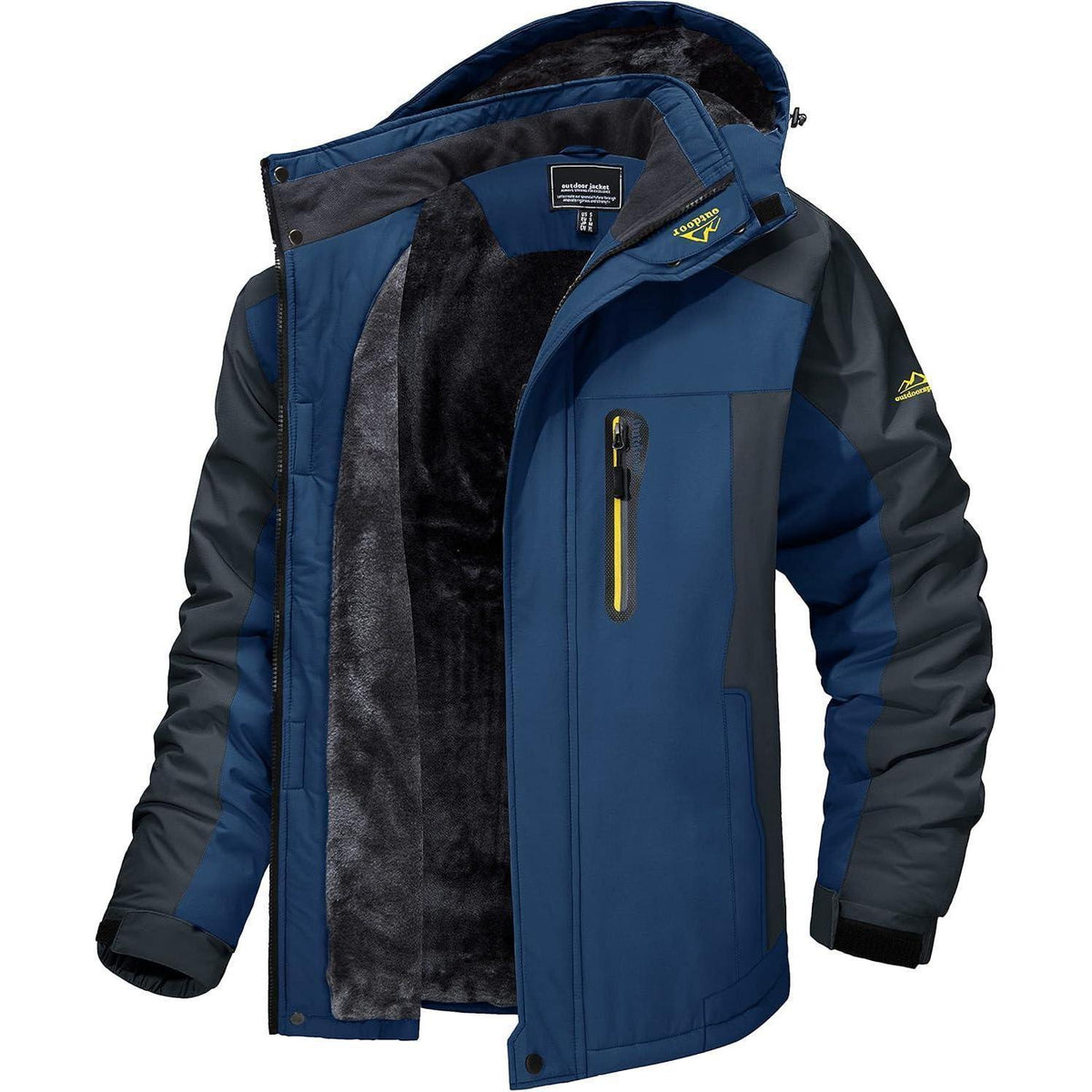 Herren Fleecejacke Winter Warm Gefüttert Skijacke Blau M