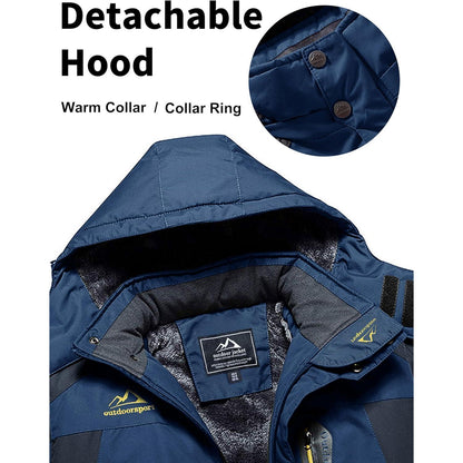 Herren Fleecejacke Winter Warm Gefüttert Skijacke Blau M