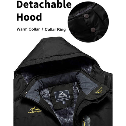 Herren Fleecejacke Winter Warm Gefüttert Skijacke XL Schwarz