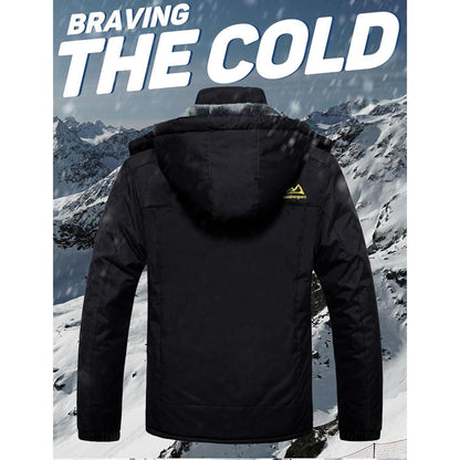 Herren Fleecejacke Winter Warm Gefüttert Skijacke Dunkel Schwarz L