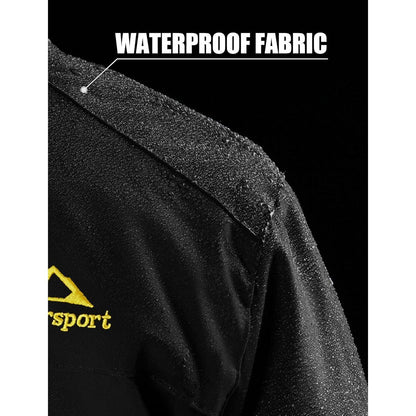 Herren Winterjacke warm gefüttert winddicht wasserdicht Dunkles-Schwarz XXL