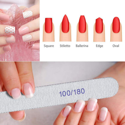 Nagelfeilen Set 15 Stück, Doppelseitig 100/180, Waschbar