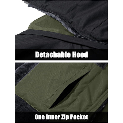 Herren Winter Skijacke Fleece Gefüttert Wasserdicht