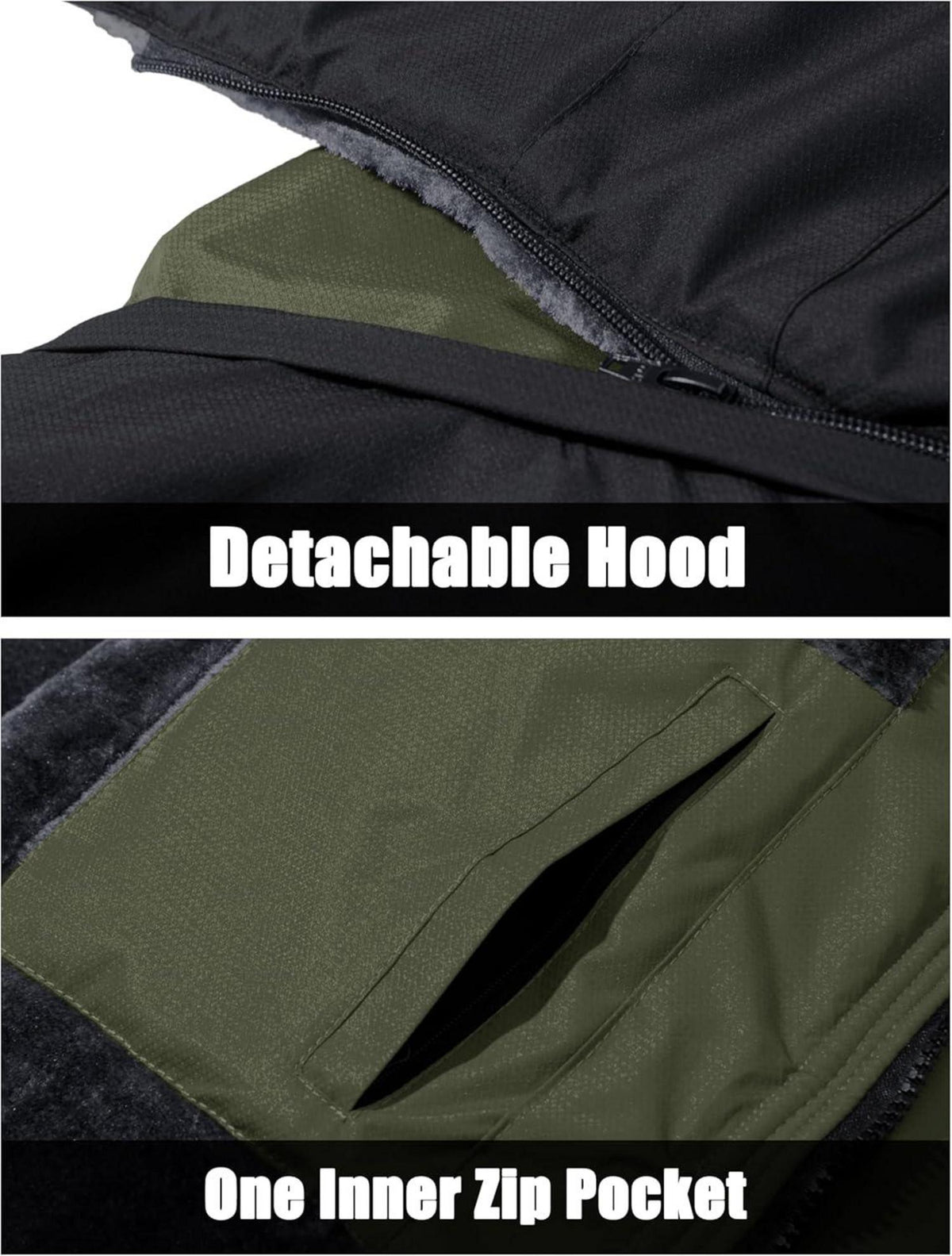 Herren Winter Skijacke Fleece Softshelljacke Wasserdicht 3XL Armeegrün