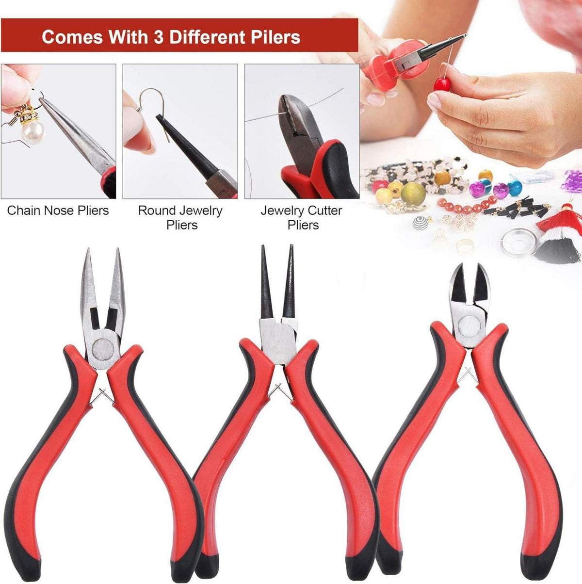 Schmuckherstellung Set 14tlg. 1300 pcs Zubehör Reparatur Werkzeug Kit