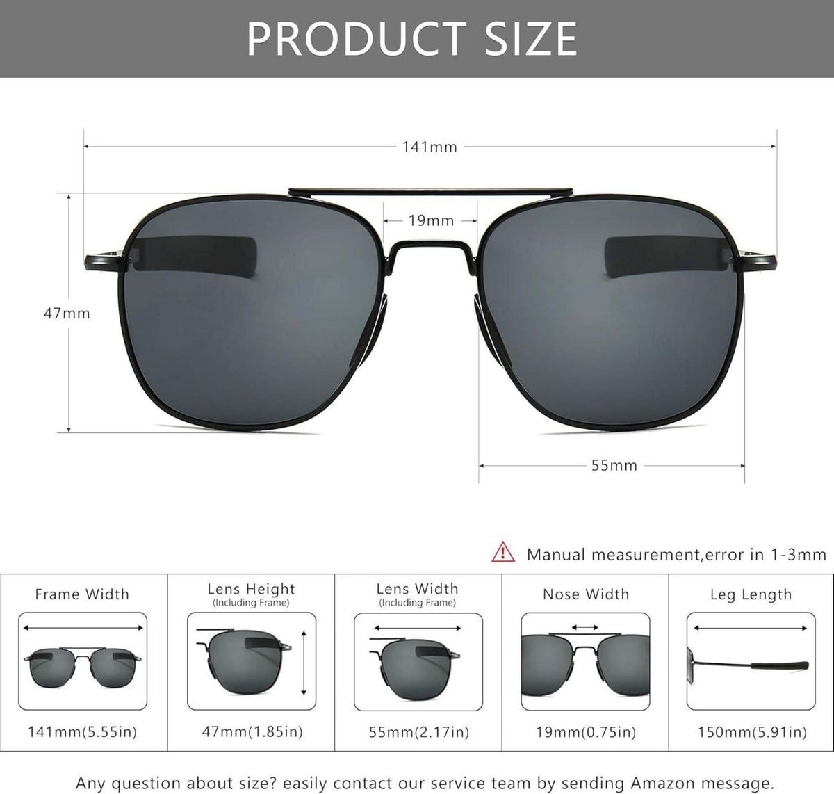 Polarisierte Herren Sonnenbrille Pilotenstil Bajonett-Tempel