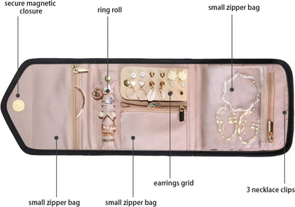 Schmuck Organizer Tasche Reise Schmuckaufbewahrung Ringe Ohrringe Halsketten
