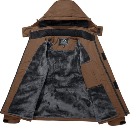 Herren Winter Skijacke Fleece Softshelljacke Wasserdicht L