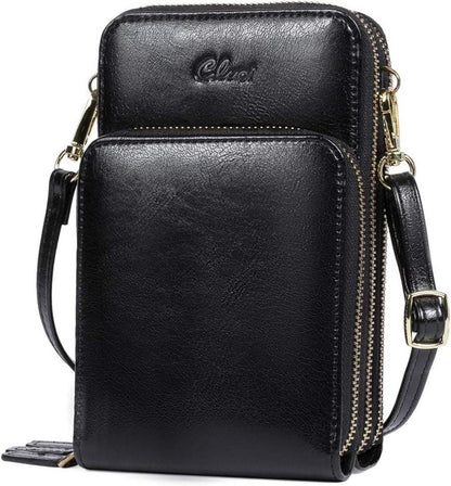 Handytasche Damen Crossbody Clutch Leder Umhängetasche Geldbörse