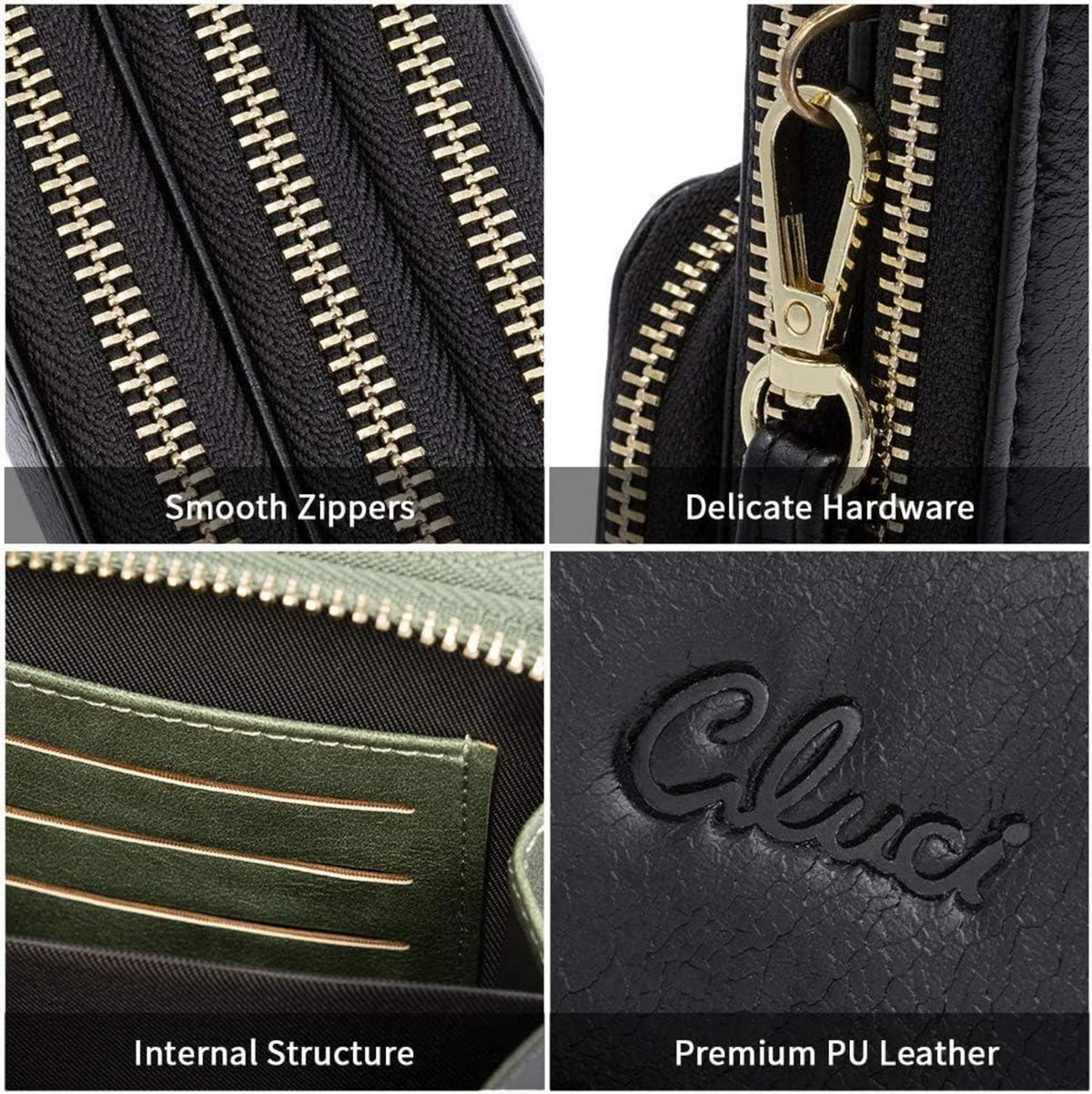 Damen Umhängetasche Crossbody Leder Handytasche Geldbörse Kartenfächer