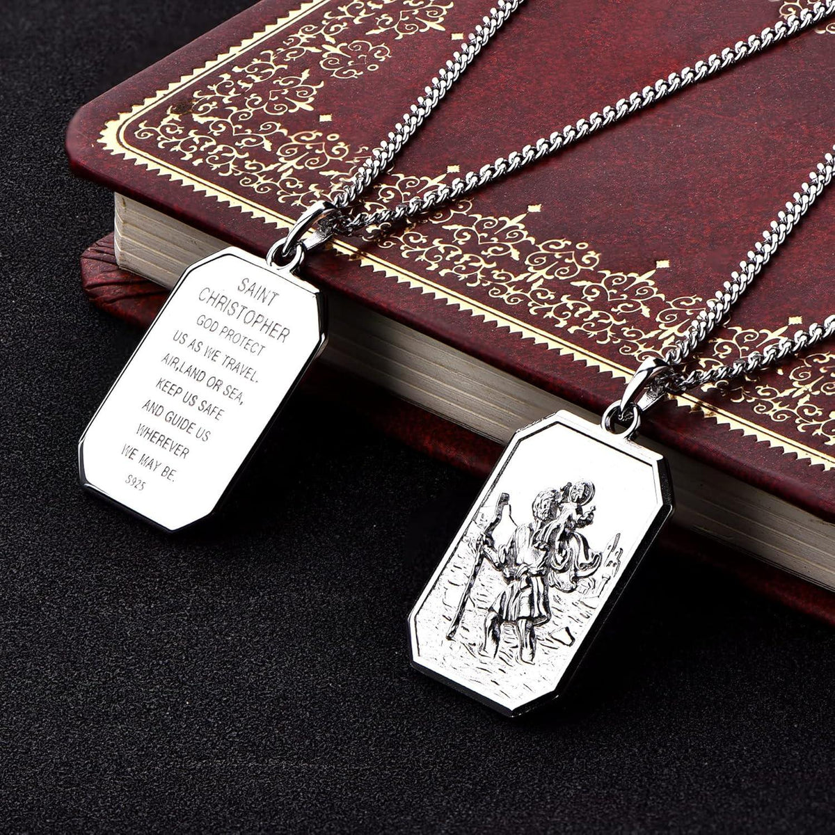 FJ Heiliger Christophorus 925 Sterling Silber Kette