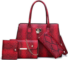 Schlangenhaut-Set Handtaschen Schultertasche Umhängetasche Brieftasche