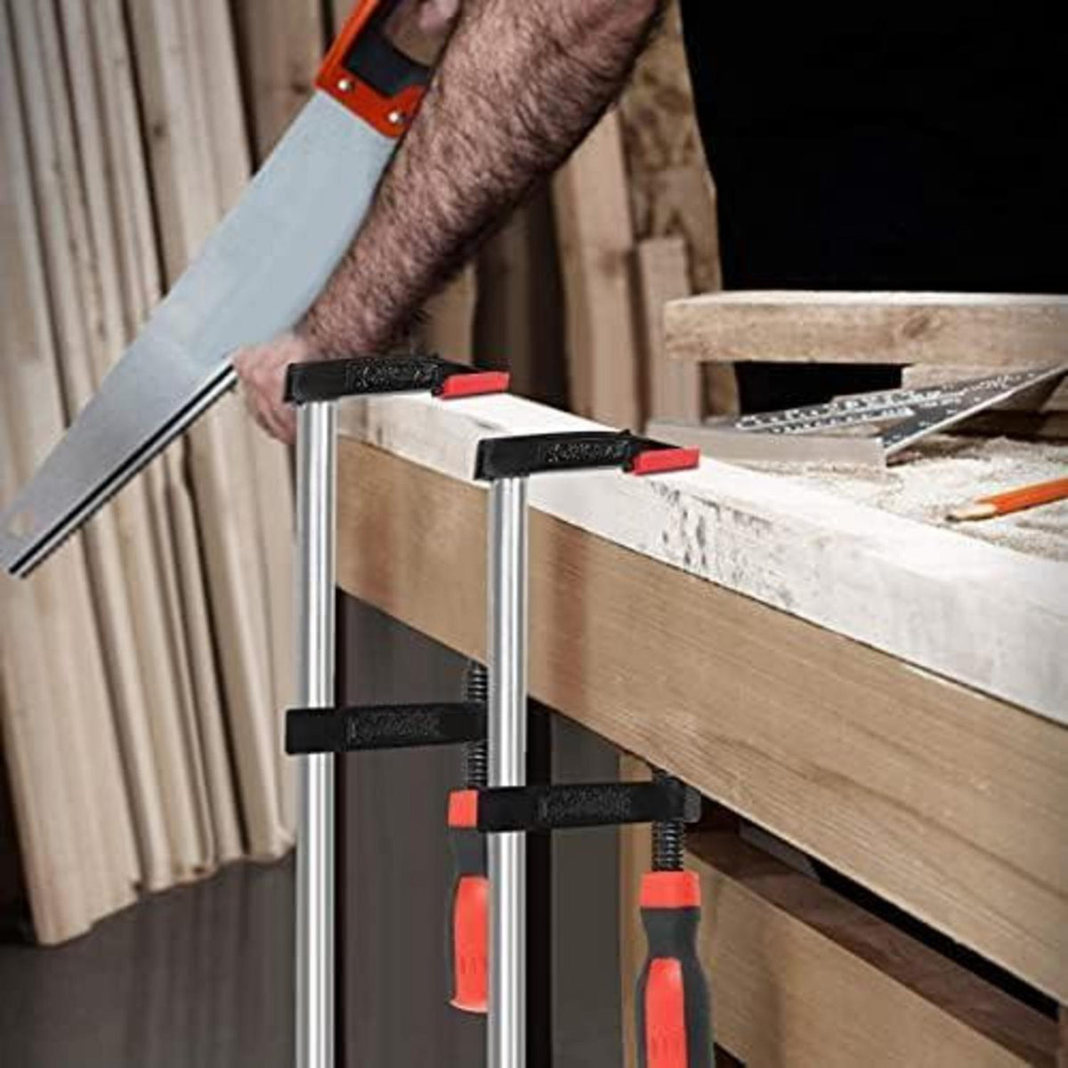 4er Set F-Zwingen für Holzbearbeitung – 50x300mm