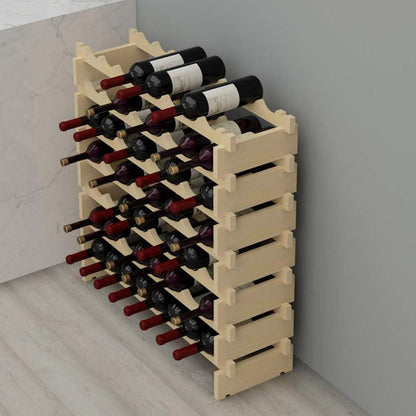 Weinregal aus Massivholz für 48 Flaschen, 6 Ebenen, 90x30x81cm