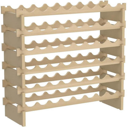 Weinregal aus Massivholz für 48 Flaschen, 6 Ebenen, 90x30x81cm