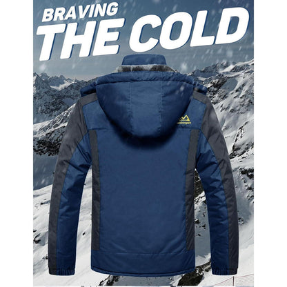 Herren Fleecejacke Winter Warm Gefüttert Skijacke Blau 3XL