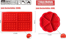Silikon Waffelform Backform 4 Stück für Waffeln Schokoladen