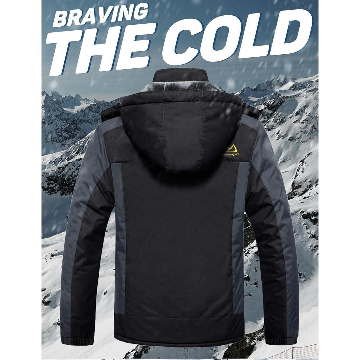 Herren Winterjacke warm gefüttert winddicht wasserdicht abnehmbare Kapuze 3XL