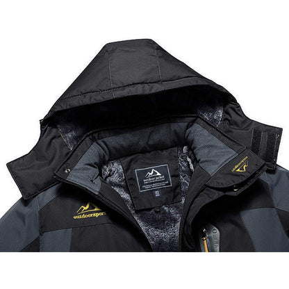 Herren Winterjacke warm gefüttert winddicht wasserdicht abnehmbare Kapuze 3XL