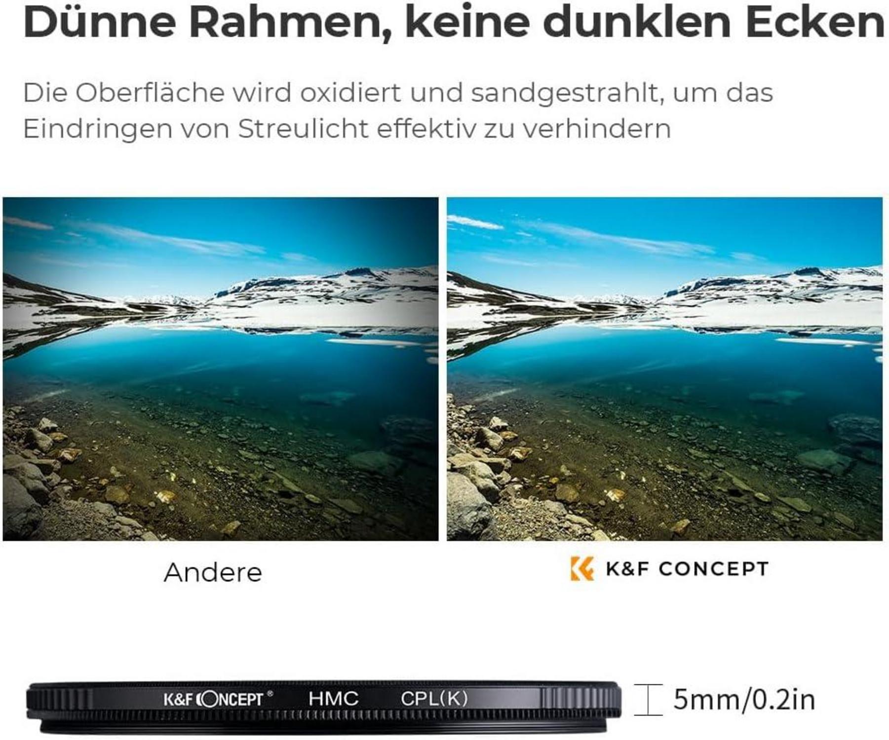 K&F Concept K-Serie Pro 37mm Slim Zirkularer Polfilter Polarizationsfilter