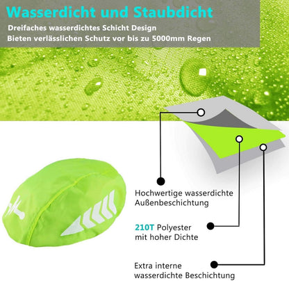 Fahrradhelm Regenüberzug Wasserdichter Helmüberzug Neon Gelb