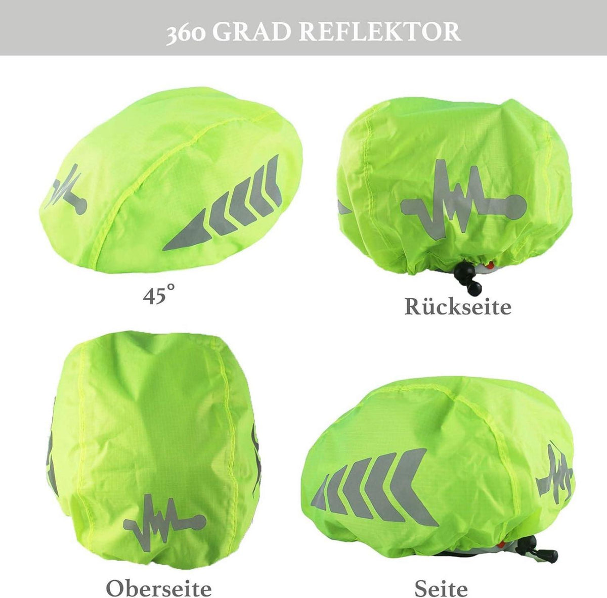 Fahrradhelm Regenüberzug Wasserdicht Neon-Gelb Einheitsgröße