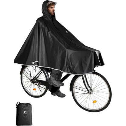 Wasserdichter Fahrrad-Regenponcho mit Kapuze – Kompakt & Reflektierend