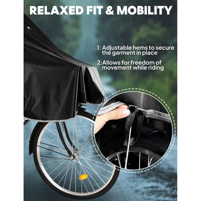 Wasserdichter Fahrrad-Regenponcho mit Kapuze – Kompakt & Reflektierend