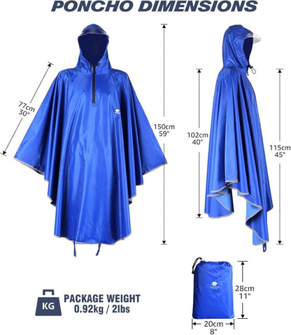 Wasserdichter Leichter Radponcho mit Kapuze für Camping & Outdoor