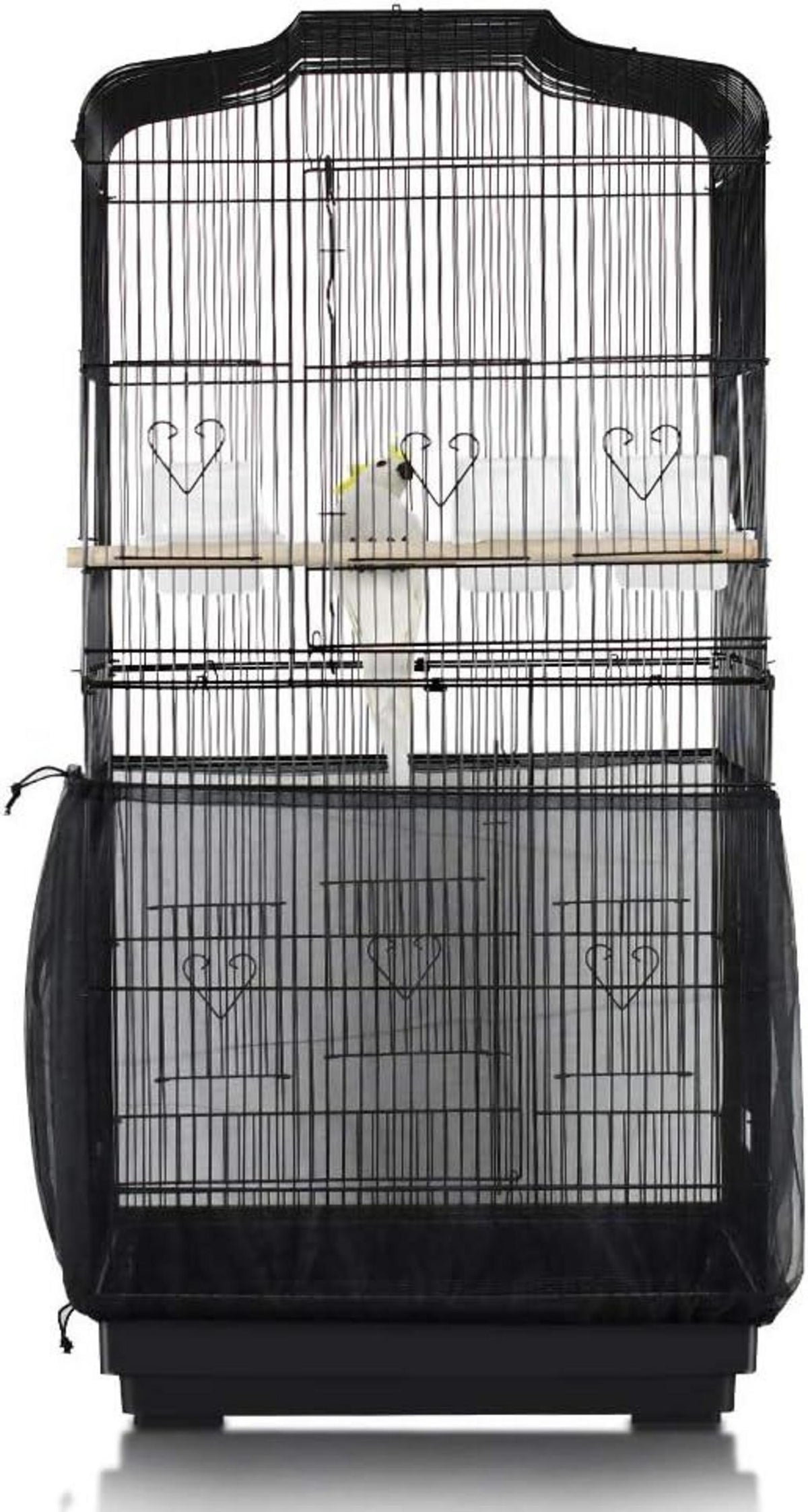 Vogelkäfig Netz Abdeckung Verstellbarer Umfang 200cm Papageien Schwarz