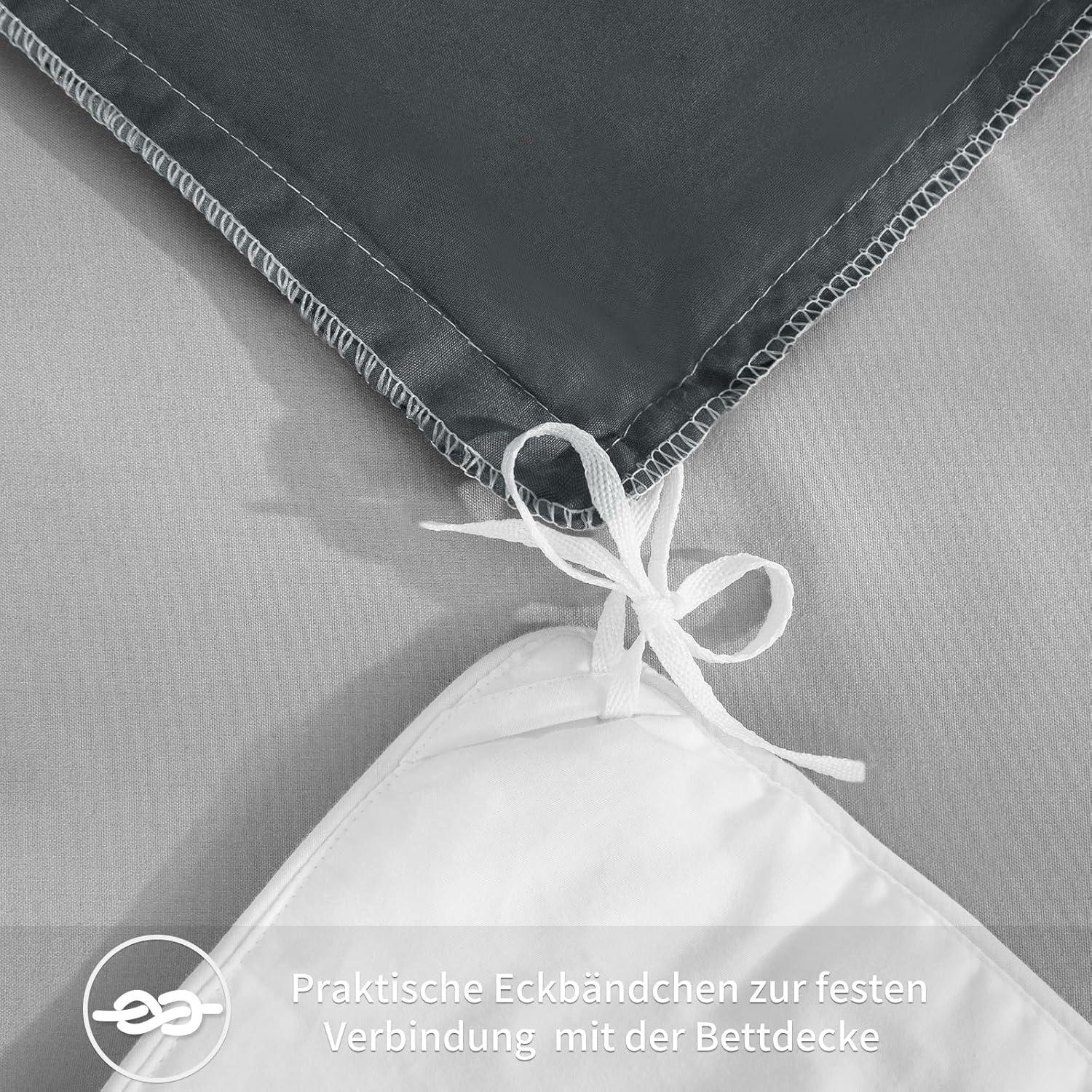 Bettwäsche 220x240 Set Anthrazit Geometrie Muster Mikrofaser Weich
