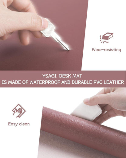 Großes Office Mousepad Leder Schreibtischunterlage Dunkelpink 90x43cm