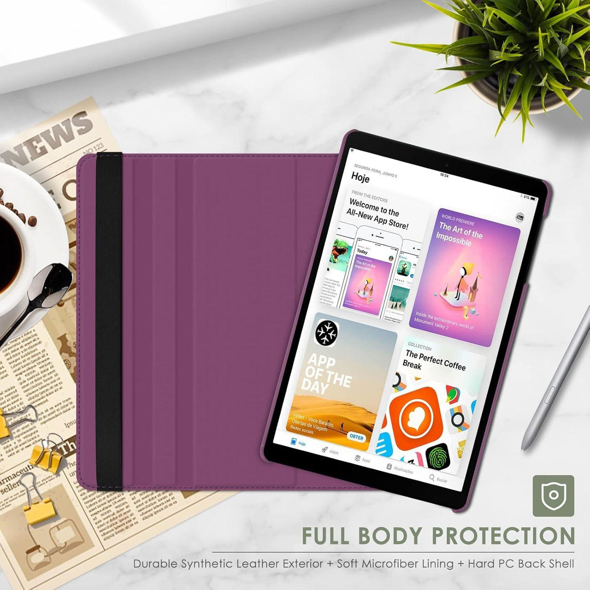 Samsung Galaxy Tab A 10.1 2019 Hülle Schutzhülle Ultra Dünn Leder Flip Cover