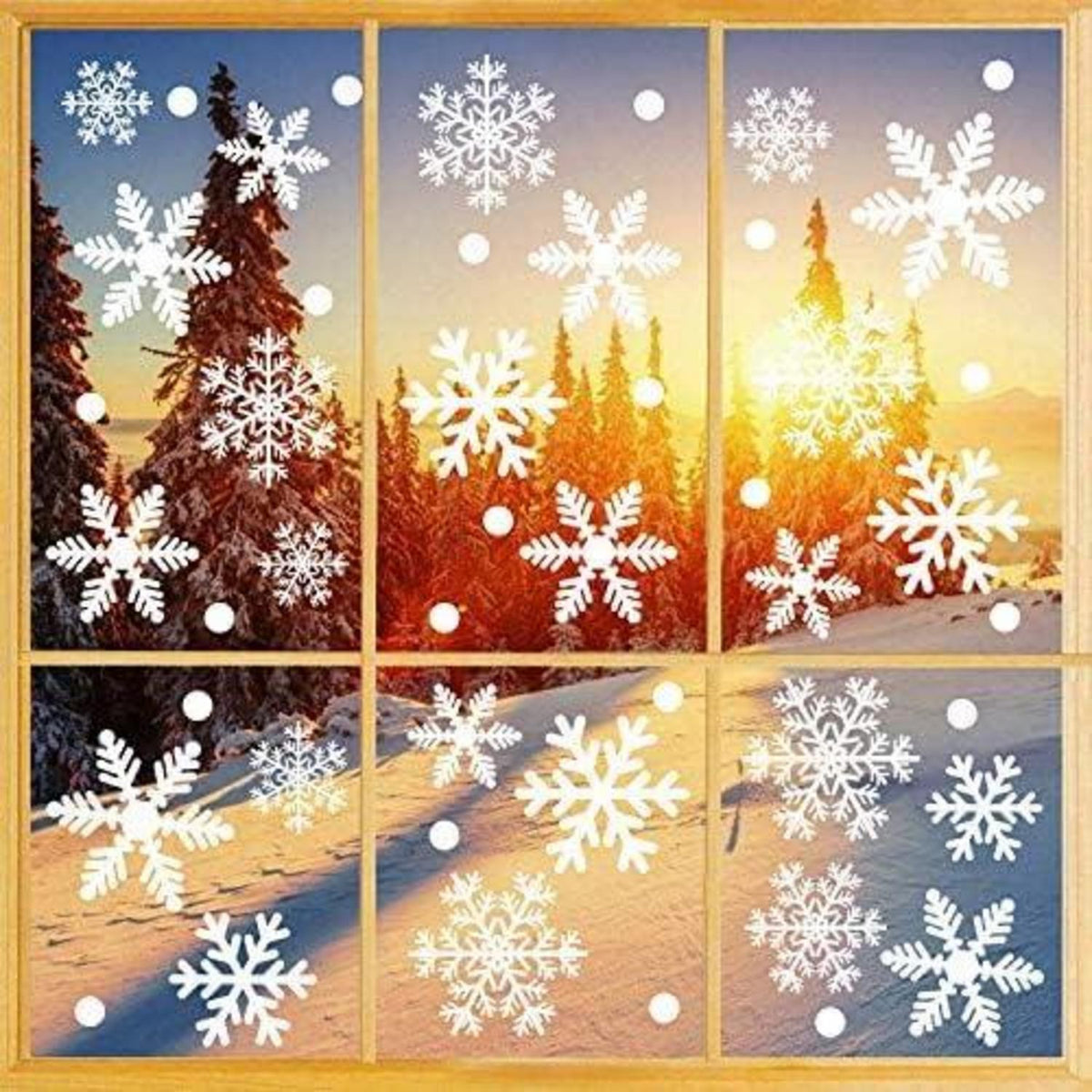 Fensteraufkleber Schneeflocken Weihnachten PVC selbstklebend