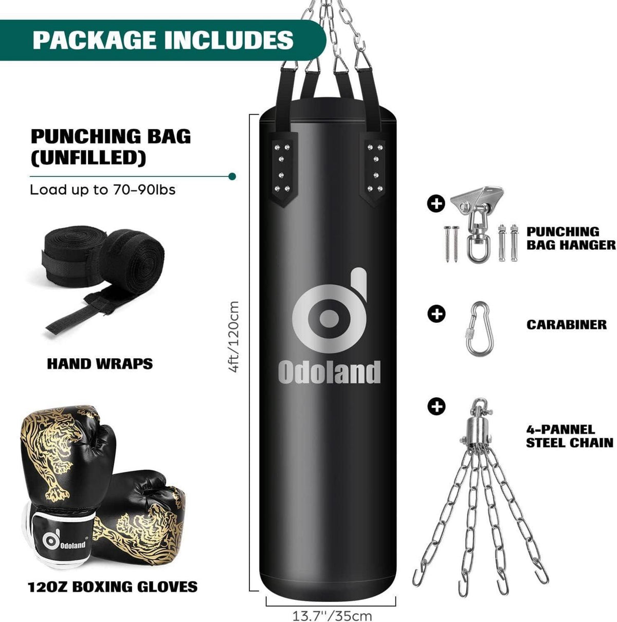 Boxsack Set UNGEFÜLLT 6 IN 1 Punchingsäcke 4FT Erwachsene