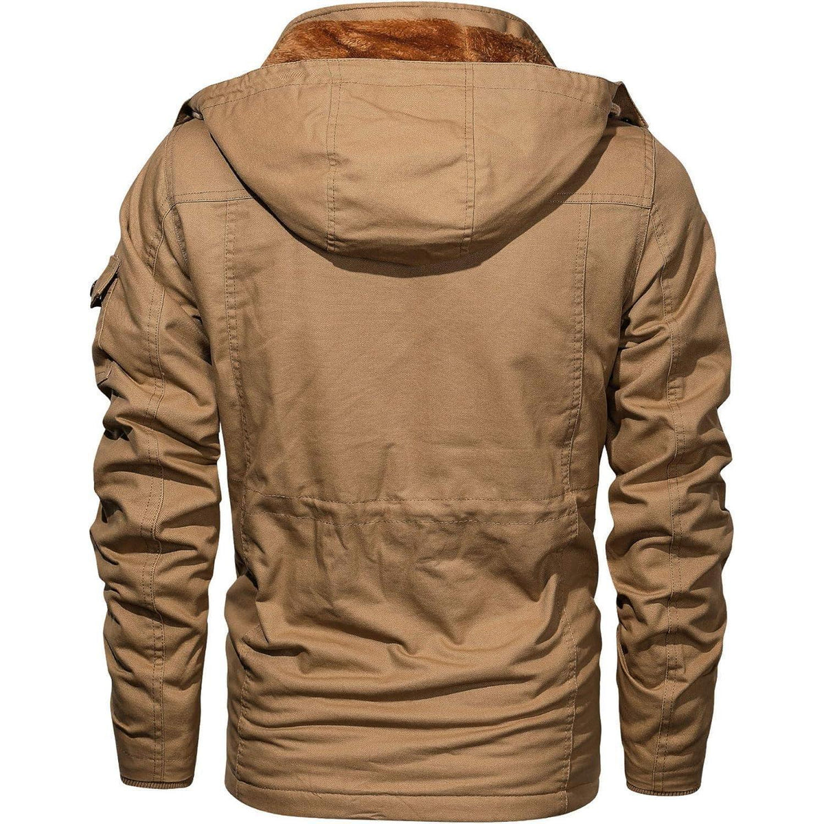 Herren Winterjacke gefüttert Fleece Parka mit Kapuze
