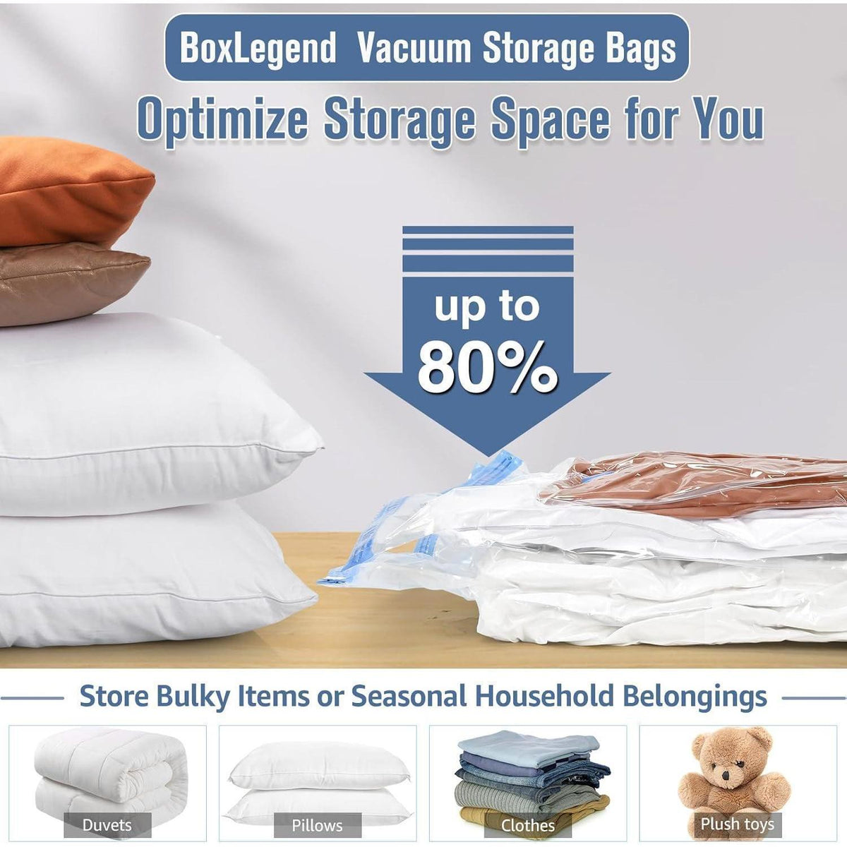 Vakuumbeutel 6er Set 70x50cm – Platzsparende Aufbewahrung