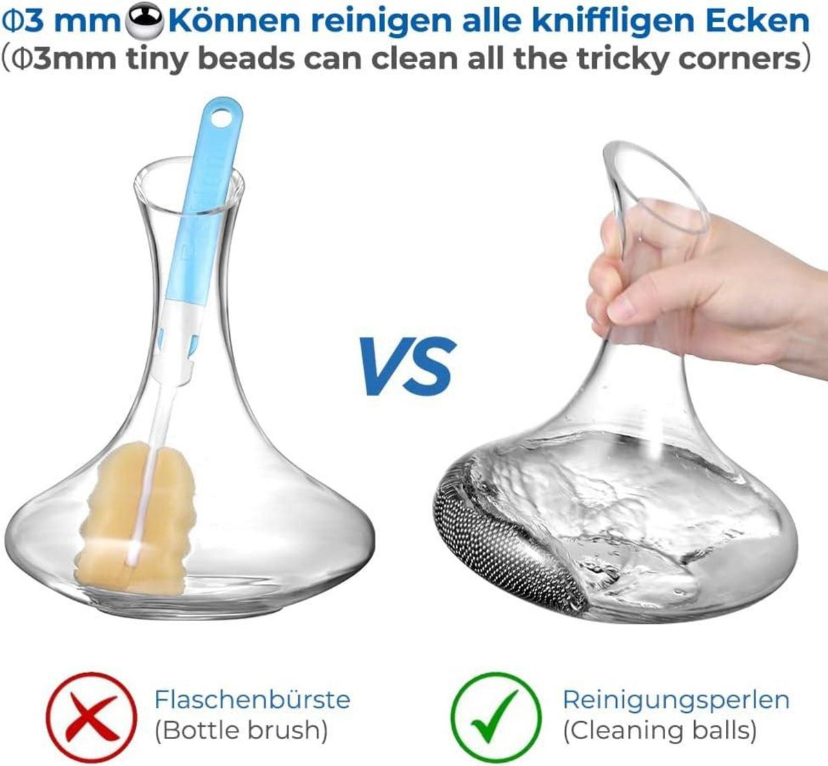 Edelstahl Reinigungsperlen 1500 Kugeln ~ Behälter