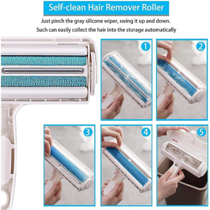ACE2ACE Fusselrolle Tierhaarentferner für Sofa Teppich Blau