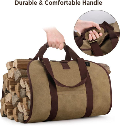 Kaminholztasche Segeltuch Großer Holzträger Wasserdicht