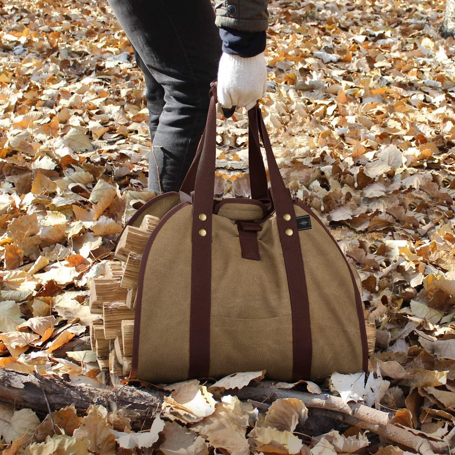 Kaminholztasche Tragetasche aus Segeltuch Langlebig&wasserdicht