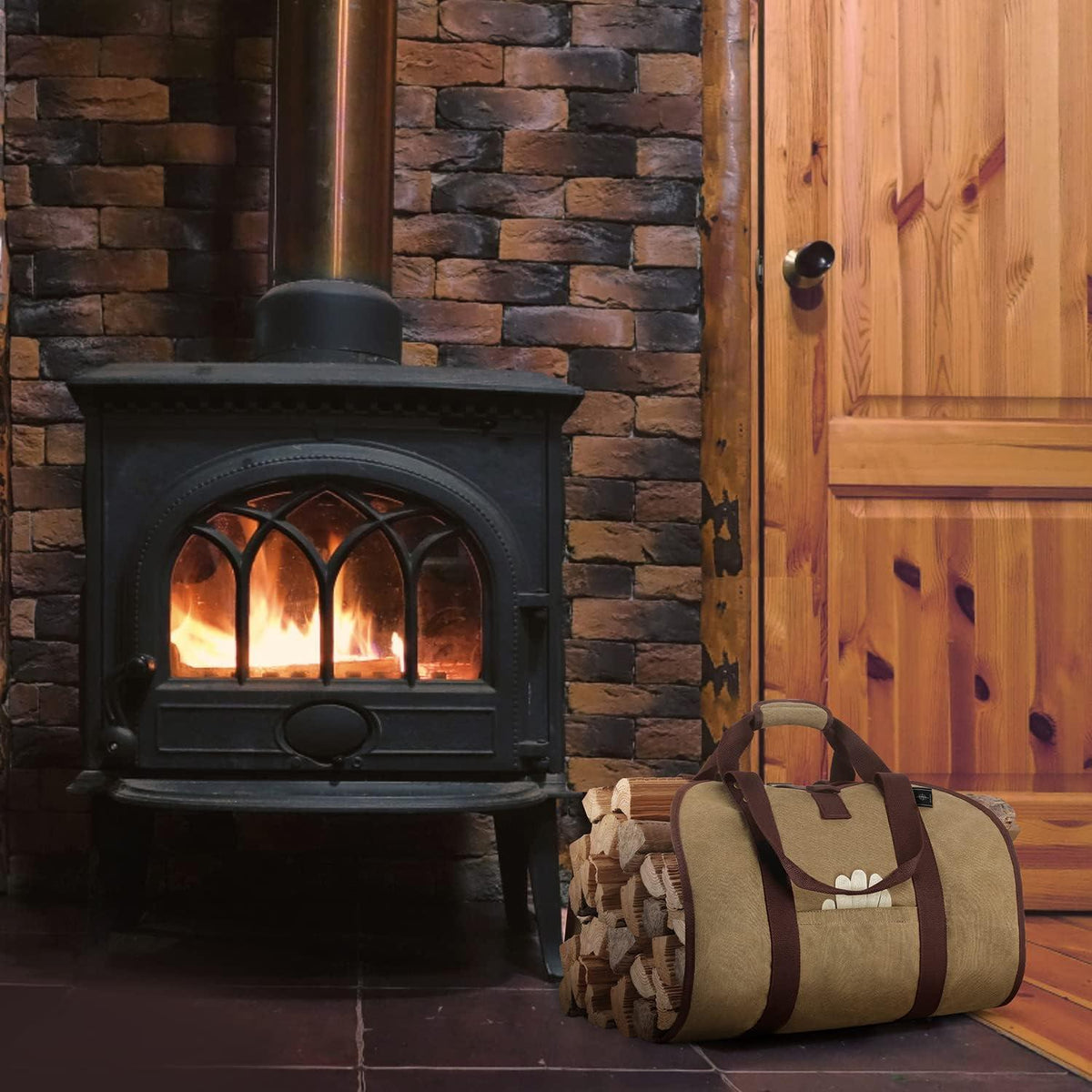Kaminholztasche Kaminholzträger Holzkorb Brennholztasche