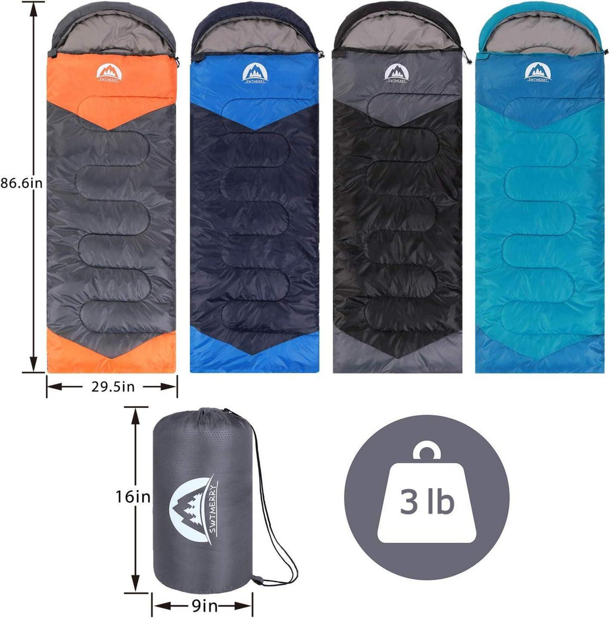 SWTMERRY Schlafsack 3-4 Jahreszeiten warm kühles Wetter