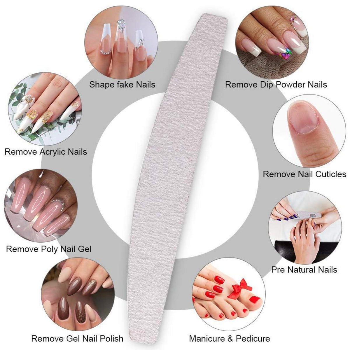 15-tlg. Nagelfeilen Set doppelseitig 100/180 Körnung - Gelnägel & Naturnägel