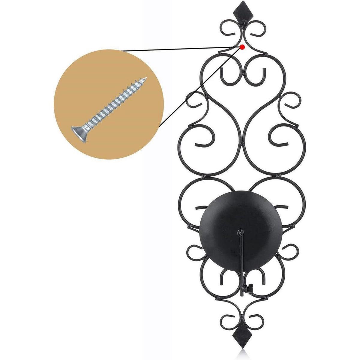 Wandkerzenhalter Metall 2er Set Schwarz | Teelichthalter für Wohnzimmer