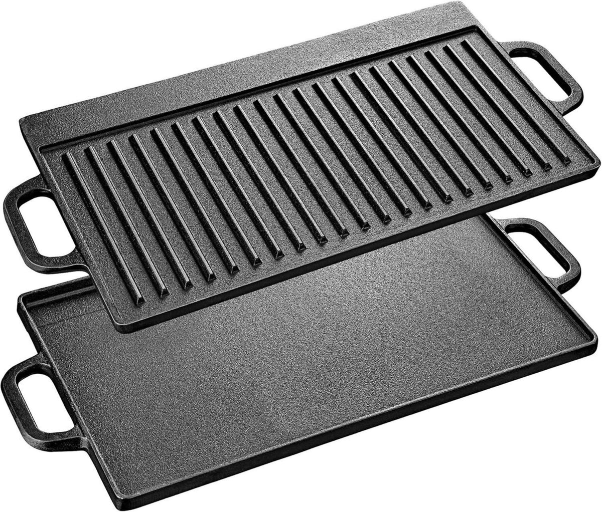 Gusseisen Grillplatte Doppelseitig Verwendbar für Gasgrill