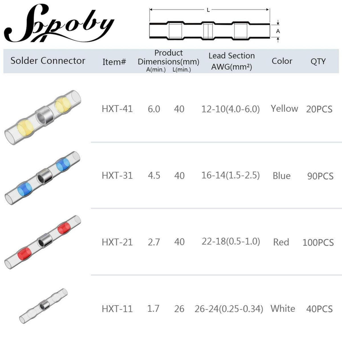 250PCS Solder Seal Wire Connector Kit - Automotive Marine Insulated Waterproof Terminal