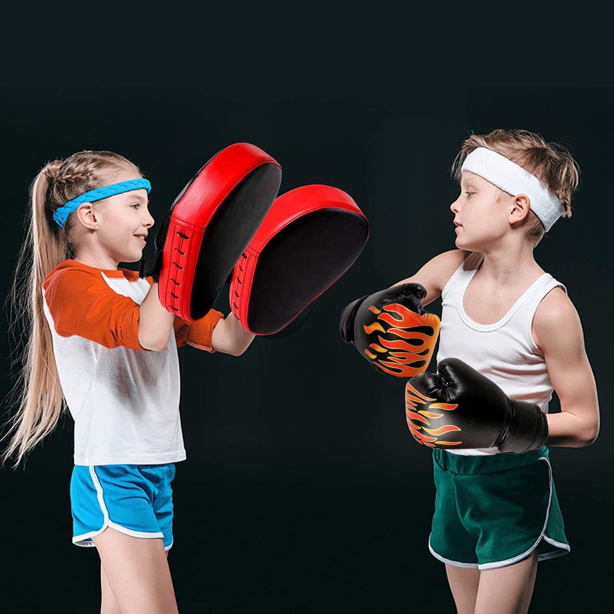Handpratzen Set 2 IN 1 mit PU Schlagpolster Kickboxen Boxtraining BoxFit