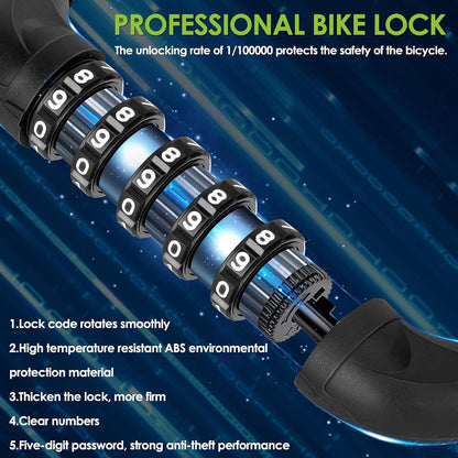 Fahrradschloss Zahlen Code Kombination Stahlkette 7 mm Gelb